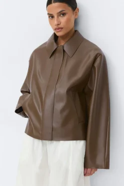 Gina Tricot hort pu jacket Brun Sale