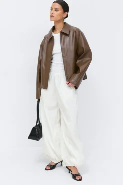 Gina Tricot hort pu jacket Brun Sale