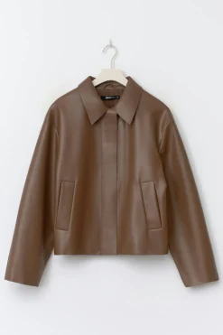 Gina Tricot hort pu jacket Brun Sale