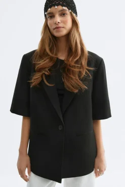 Gina Tricot hort eeve bazer Svart Clearance