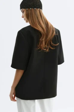Gina Tricot hort eeve bazer Svart Clearance
