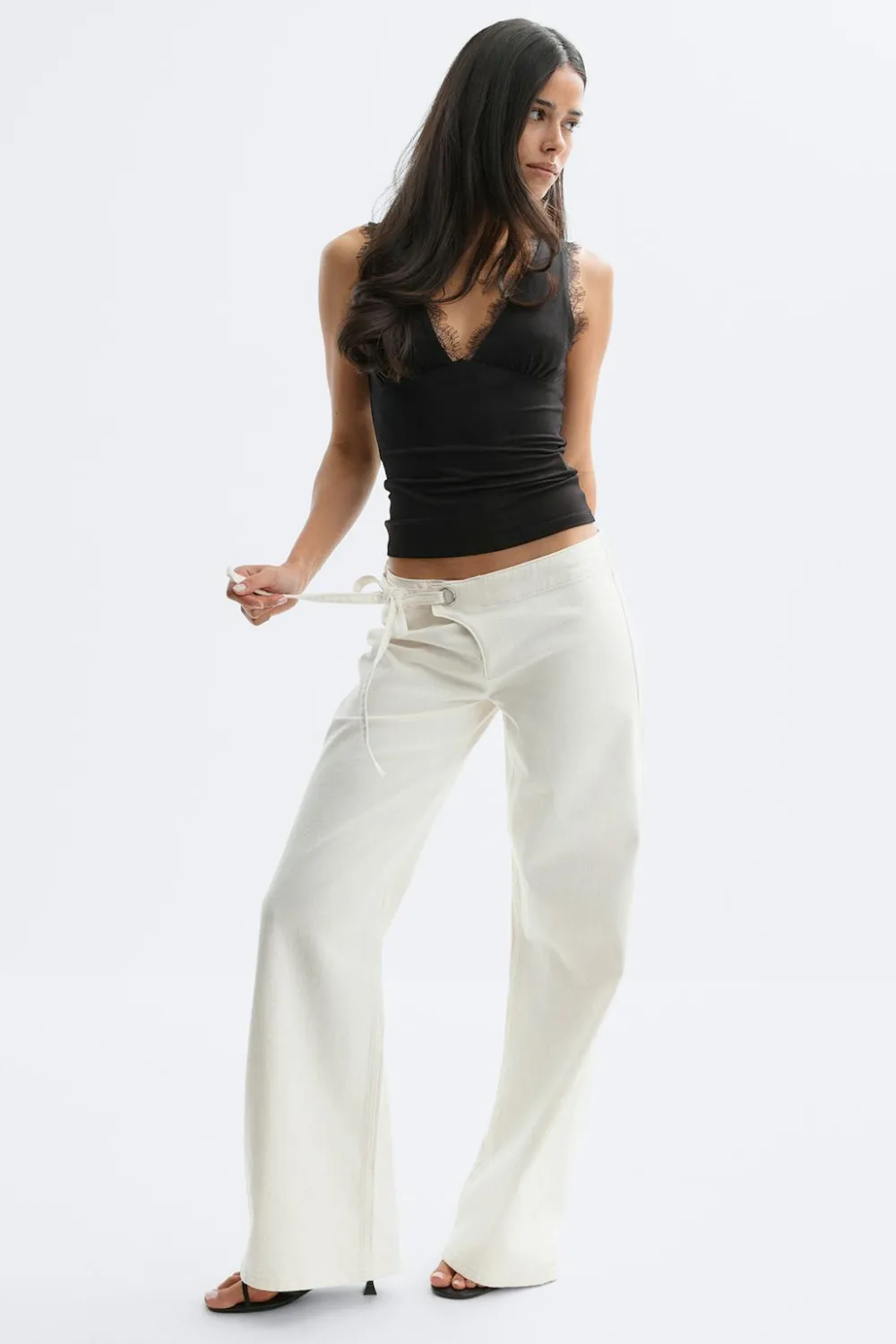 Gina Tricot Side knot jeans Hvit Hot