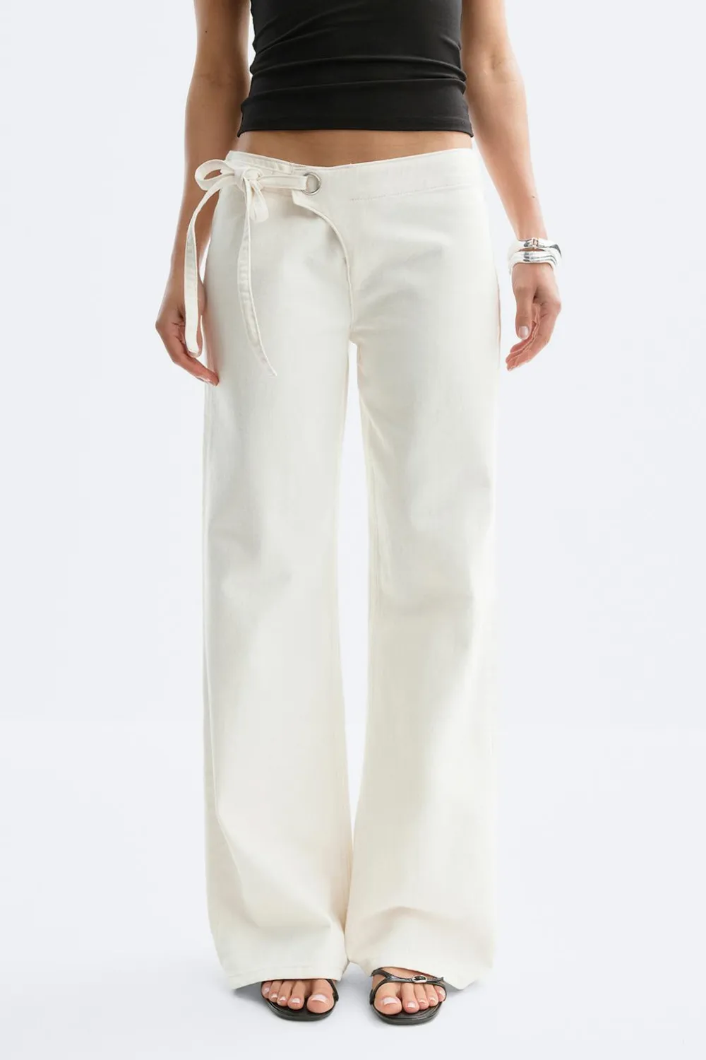 Gina Tricot Side knot jeans Hvit Hot