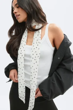Gina Tricot Slim chiffon scarf Hvit