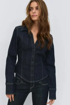 Gina Tricot i fit deni hirt Blå Best