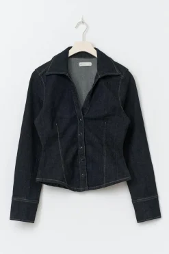 Gina Tricot i fit deni hirt Blå Best