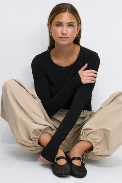 Gina Tricot i fit ong eeve top Svart Online