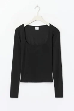 Gina Tricot i fit coop neck top Svart Online