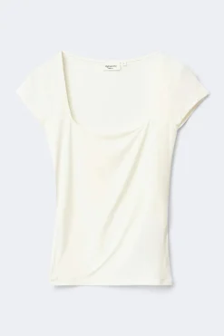Gina Tricot i fit hort eeve top Hvit Outlet
