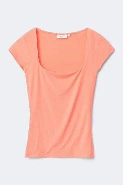 Gina Tricot i fit hort eeve top Oransje Clearance
