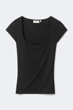 Gina Tricot i fit hort eeve top Svart New