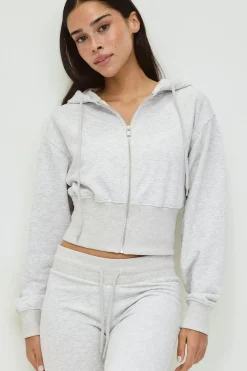 Gina Tricot i fit zip hoodie Grå Sale