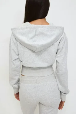 Gina Tricot i fit zip hoodie Grå Sale