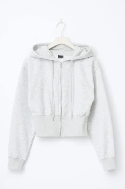 Gina Tricot i fit zip hoodie Grå Sale