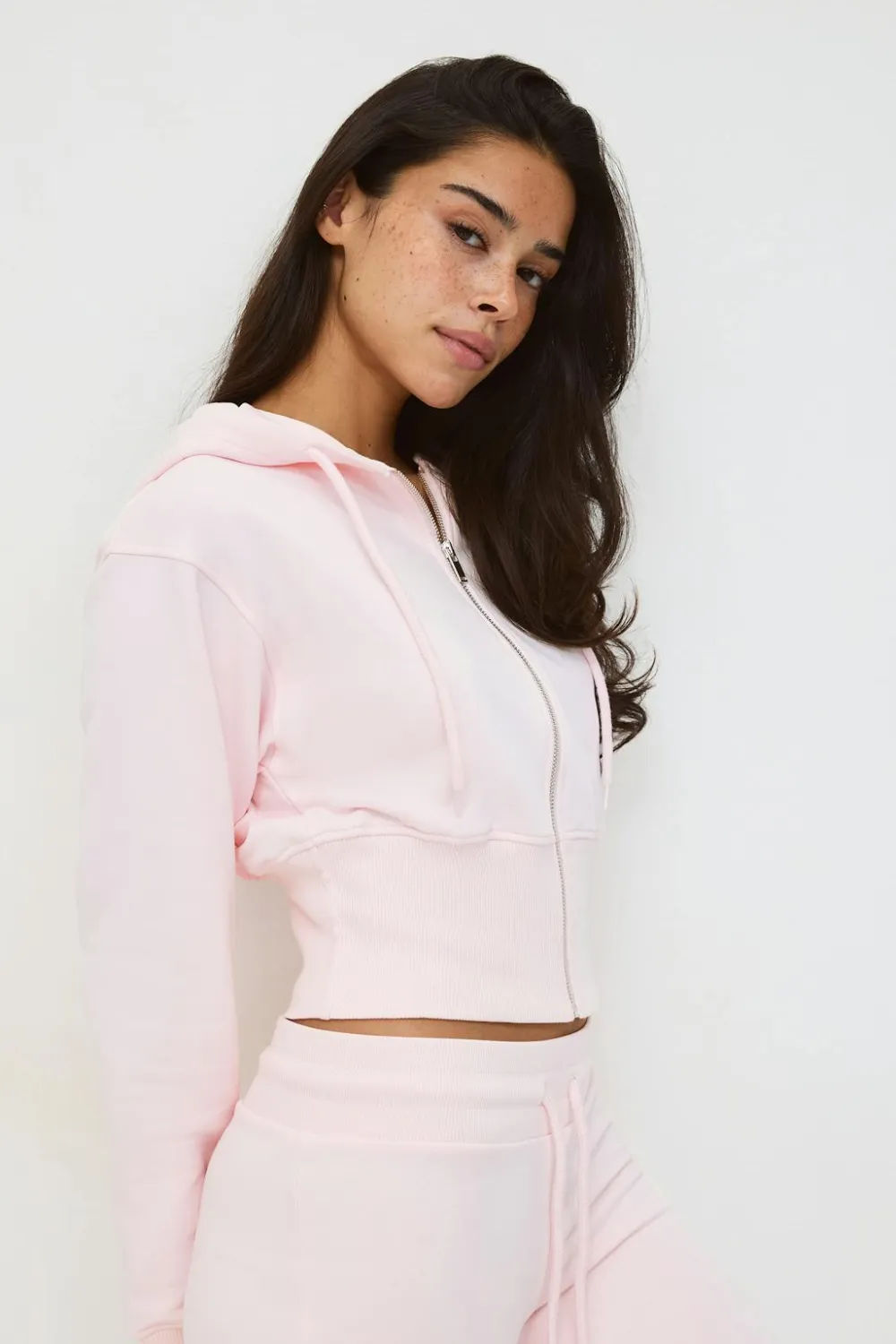 Gina Tricot i fit zip hoodie Rosa Sale
