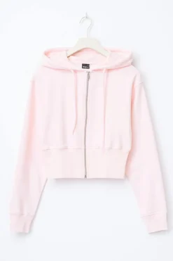 Gina Tricot i fit zip hoodie Rosa Sale