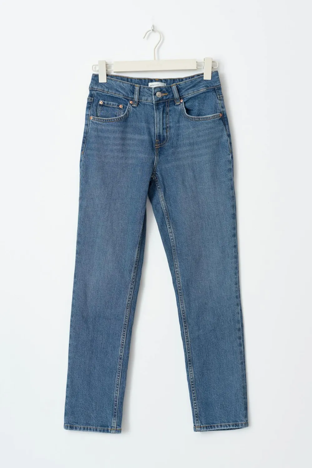 Gina Tricot Slim straight jeans Blå Outlet