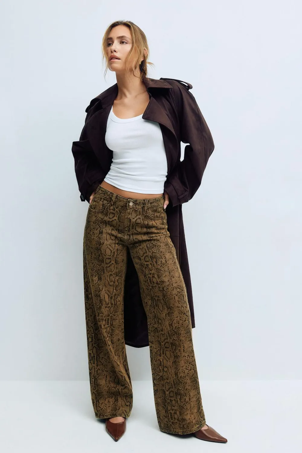 Gina Tricot Snake jeans Brun New