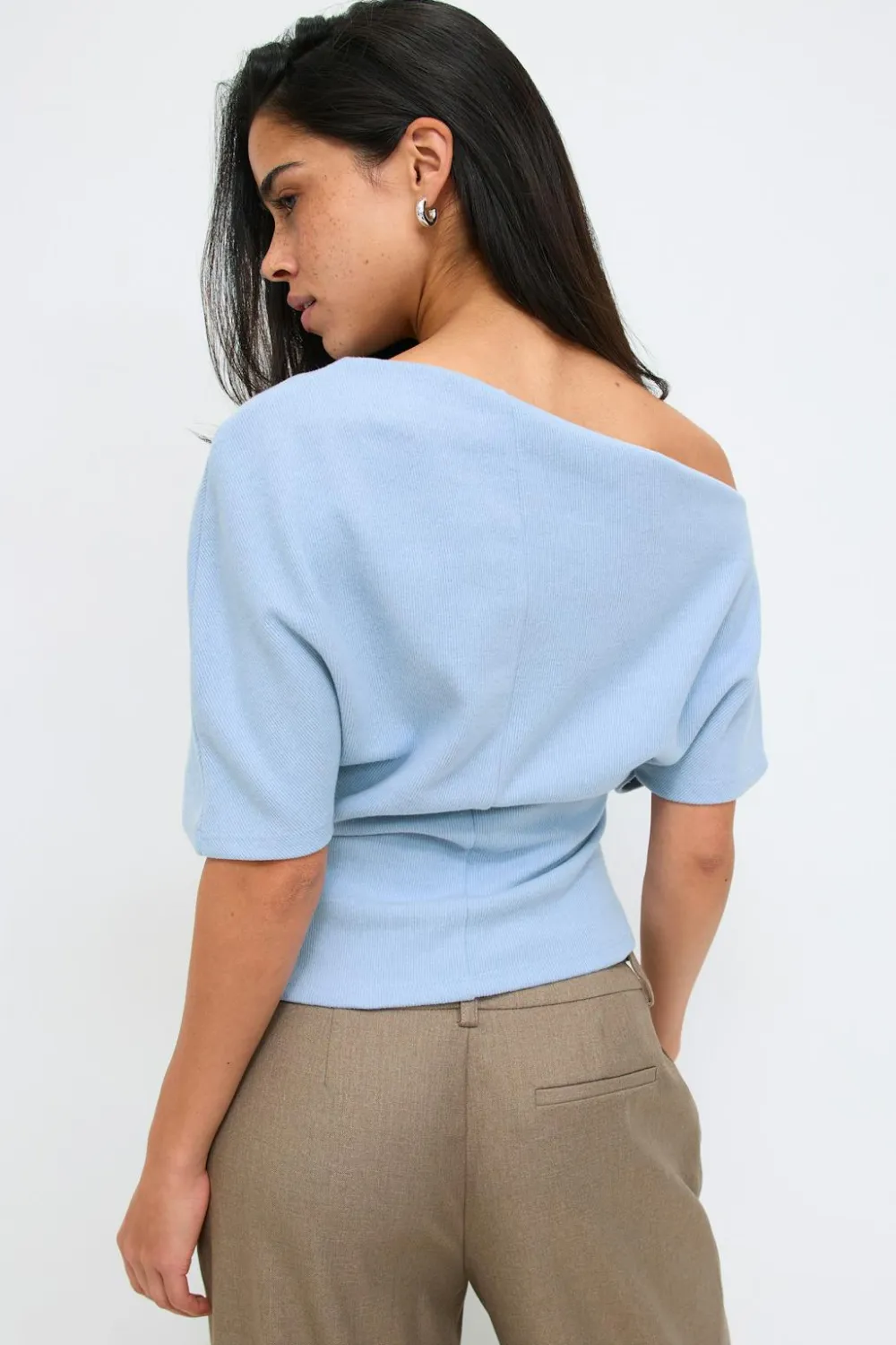 Gina Tricot oft ayetric top Blå Clearance