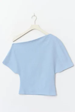 Gina Tricot oft ayetric top Blå Clearance