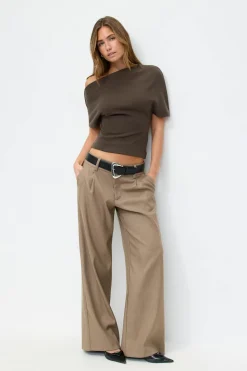Gina Tricot oft ayetric top Brun Clearance
