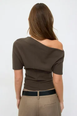 Gina Tricot oft ayetric top Brun Clearance