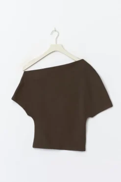 Gina Tricot oft ayetric top Brun Clearance