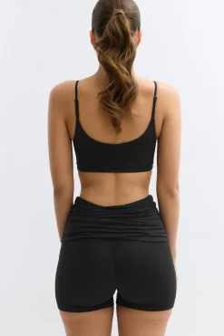 Gina Tricot oft foded yoga hort Svart Sale