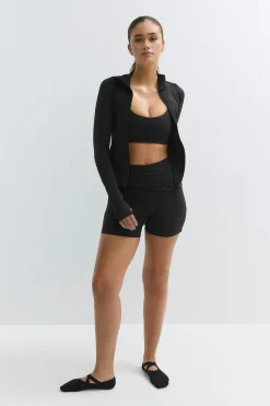 Gina Tricot oft foded yoga hort Svart Sale