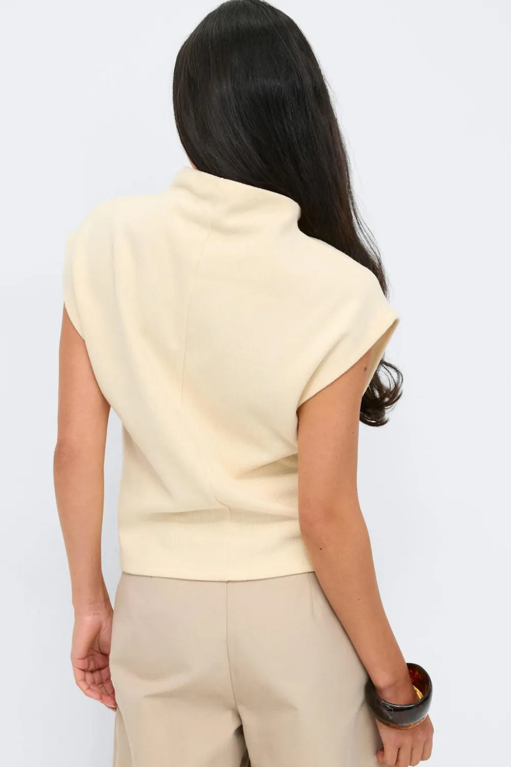 Gina Tricot oft funne neck top Gul Outlet
