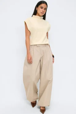 Gina Tricot oft funne neck top Gul Outlet