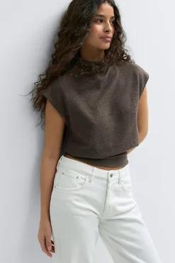 Gina Tricot oft funne neck top Brun Hot