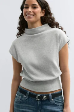 Gina Tricot oft funne neck top Grå Outlet