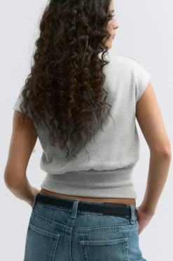 Gina Tricot oft funne neck top Grå Outlet