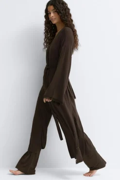 Gina Tricot oft ace oungewear robe Brun New