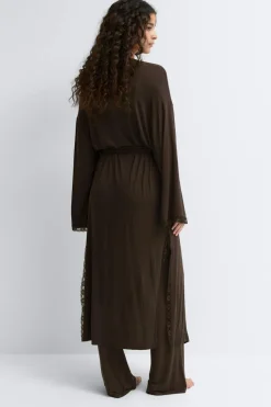 Gina Tricot oft ace oungewear robe Brun New