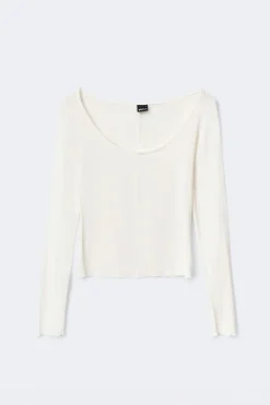 Gina Tricot oft ayering yoga top Hvit Sale