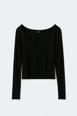 Gina Tricot oft ayering yoga top Svart Hot