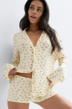 Gina Tricot oft pyjaa hotpant Gul Online
