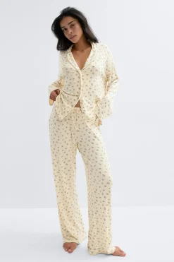 Gina Tricot oft pyjaa trouer Gul New