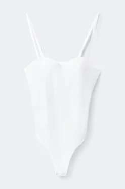 Gina Tricot oft cupt baconette body Hvit Clearance