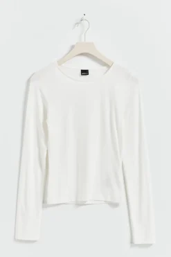 Gina Tricot oft touch crew neck top Hvit Discount
