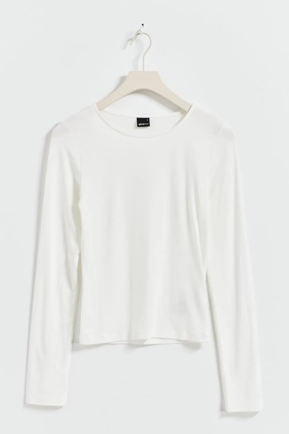 Gina Tricot oft touch crew neck top Hvit Discount