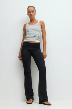 Gina Tricot oft touch foded trouer Blå Outlet
