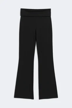 Gina Tricot oft touch foded trouer Svart