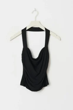 Gina Tricot oft touch haterneck top Svart Sale
