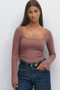 Gina Tricot oft touch jerey top Rosa Hot