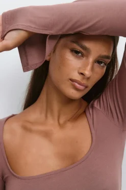 Gina Tricot oft touch jerey top Rosa Hot