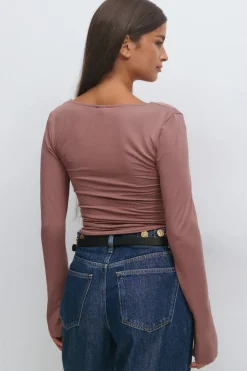 Gina Tricot oft touch jerey top Rosa Hot