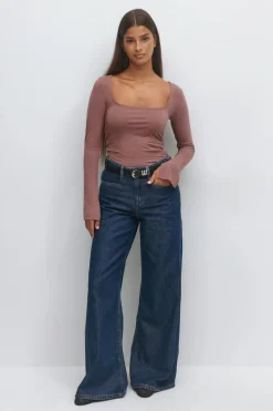 Gina Tricot oft touch jerey top Rosa Hot